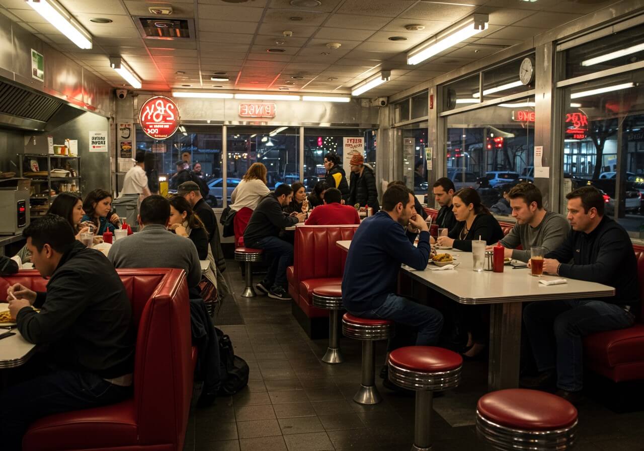 Diner 24 NYC is one of the most dependable restaurants in NYC, open 24 hours