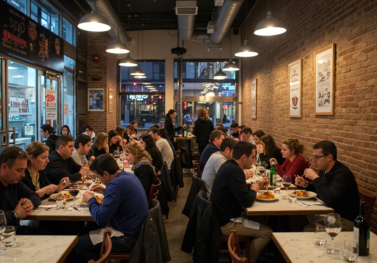 Tony's Di Napoli is an Italian restaurant near Times Square, NYC